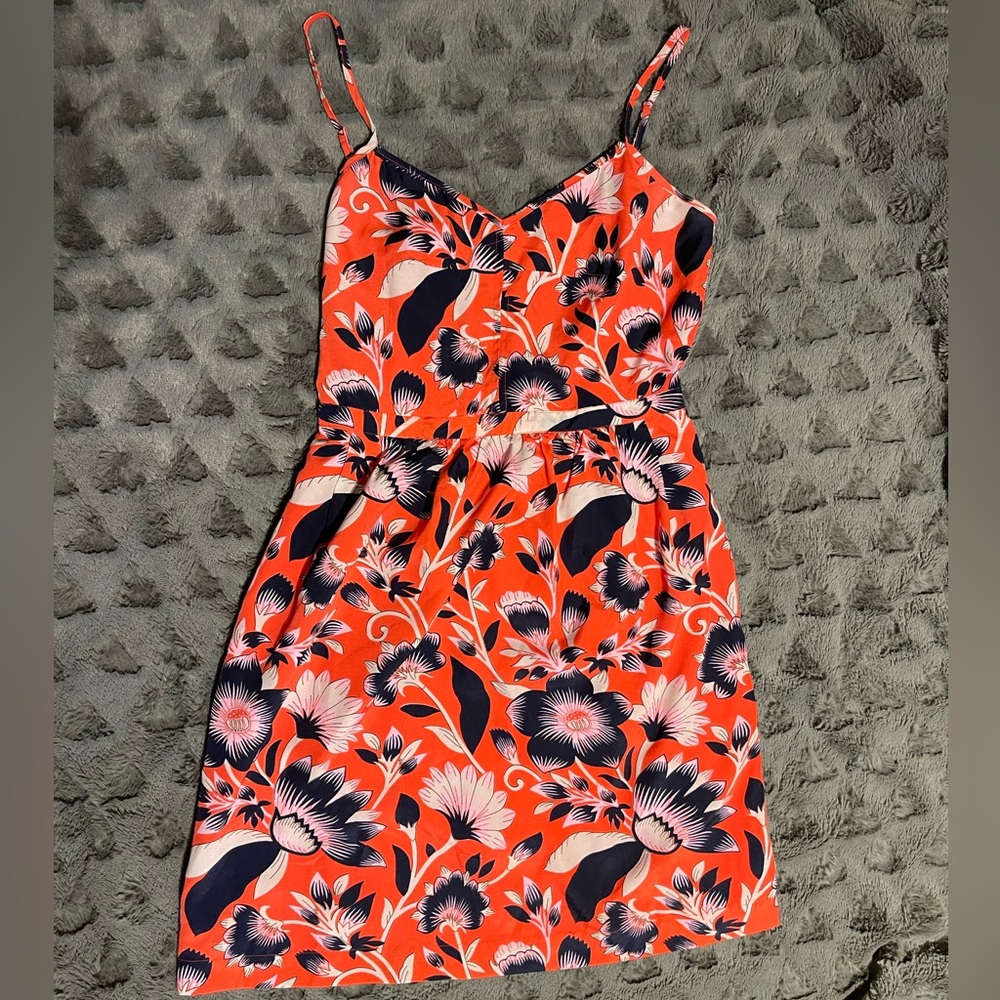 Floral Orange and Black Dress